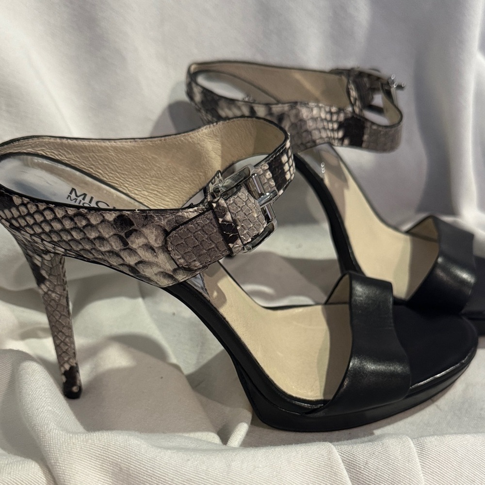 Michael Kors Black and Snake Pattern Heels